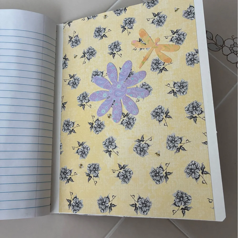 4/$15 ❤️ Handmade Floral Decorative Composition Notebook